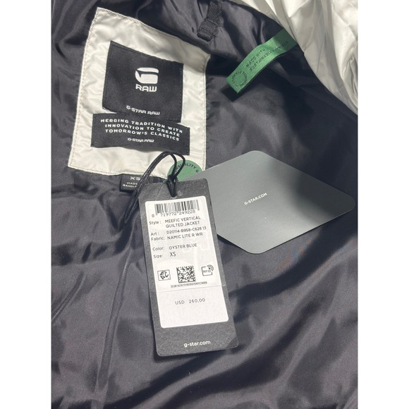 G-Star RAW Women's Meefic Vertical Quilted Jacket Oyster Blue Size XS MSRP $290 - Picture 5 of 7